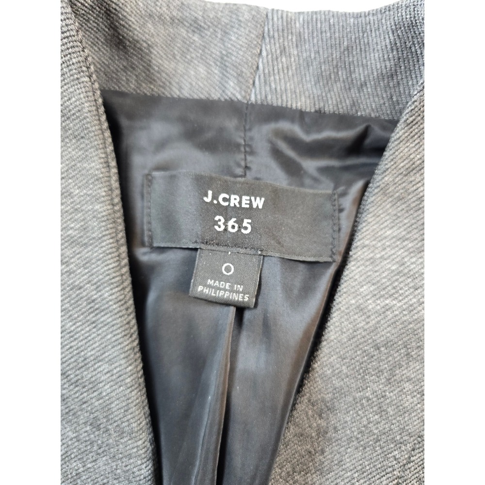 J.Crew Blazer Womens 0 Gray Open Front Collarless 365 Jacket Career Professional - Picture 5 of 10